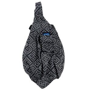 KAVU Sling Bag Geometric Pattern- Tile‎ Maze Black White Adjustable Strap